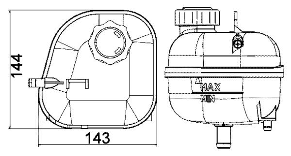 RADYATÖR YEDEK SU DEPOSU MINI R50 R52 R53 KASA 2001-2007 (MAHLE)