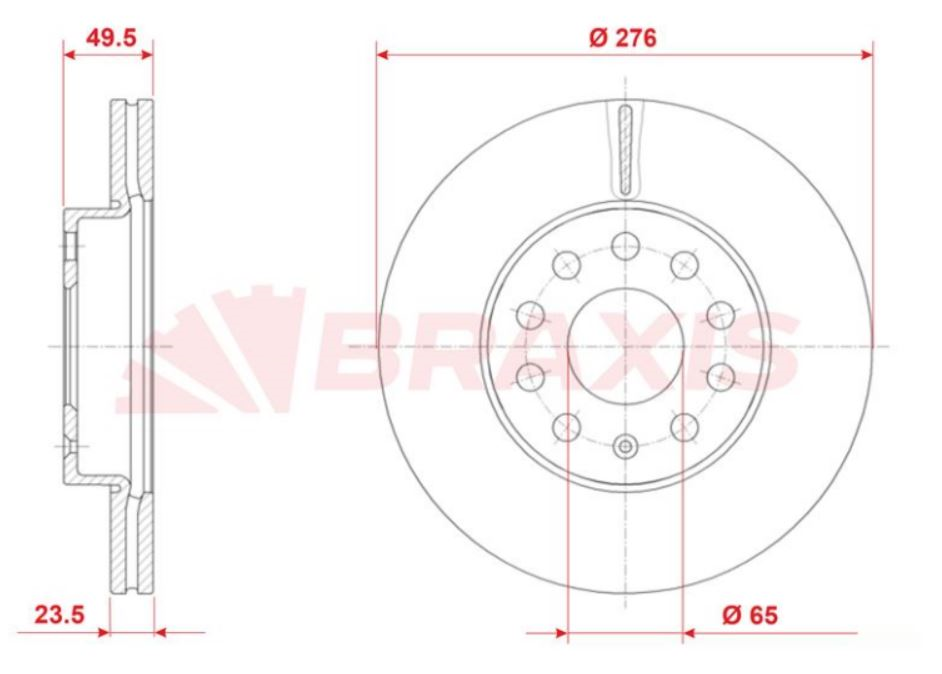 ÖN FREN DİSKİ 276mm TAKIM VW GOLF 7 VII 2013-2020 ( BRAXIS )