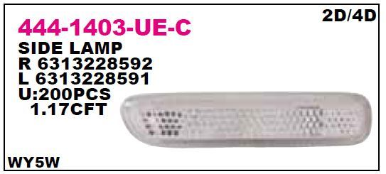 SAĞ ÇAMURLUK SİNYALİ BEYAZ BMW E46 1999 2000 2001 MODEL (DEPO)